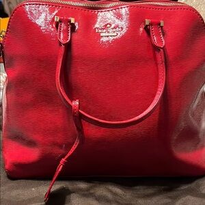 Kate Spade Red Satchel Bag with Structured Design